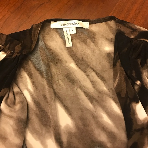 Multi neutral faux wrap dress - Picture 4 of 7